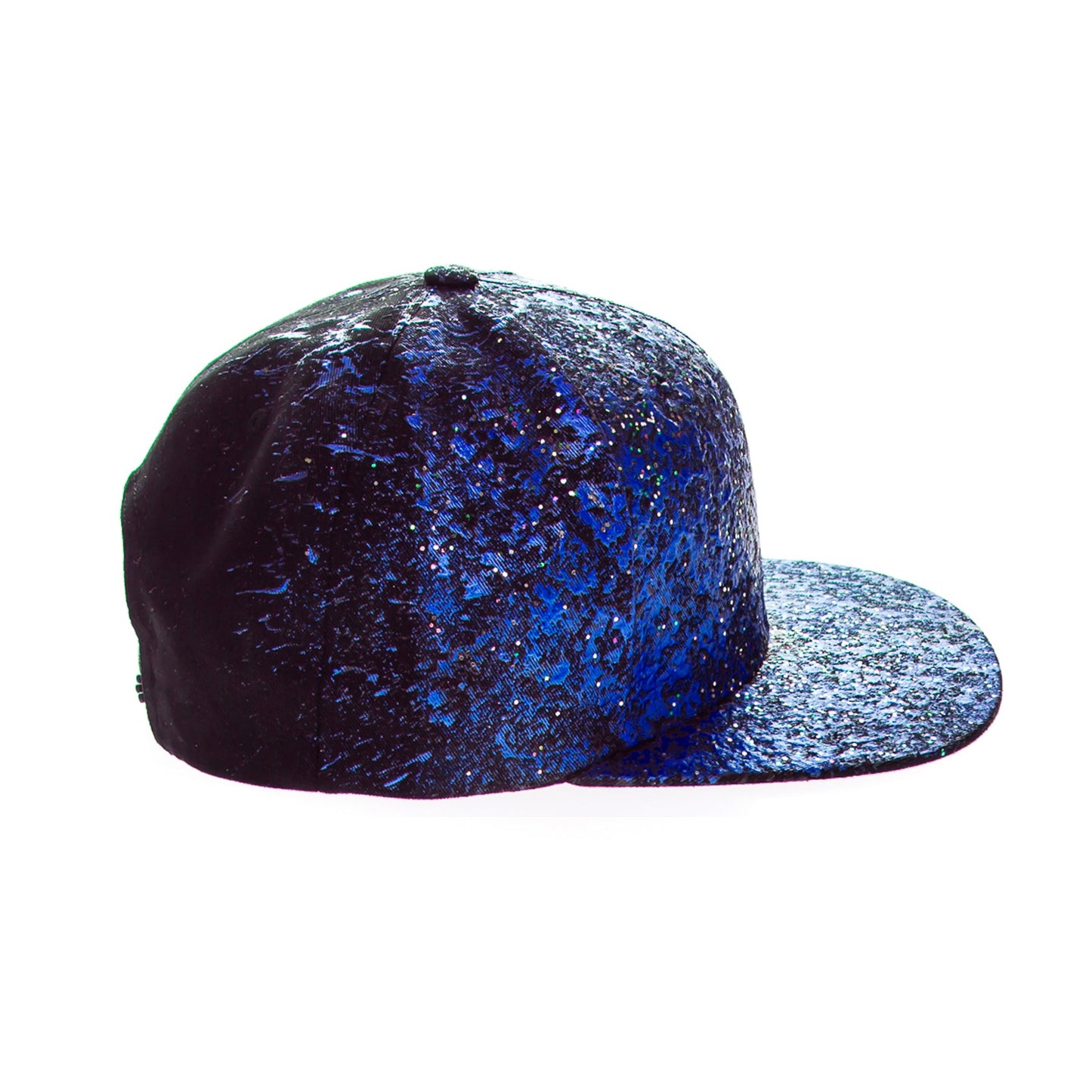 High on Hat BLUE 5 Panel Cotton Flat Bill Snapback