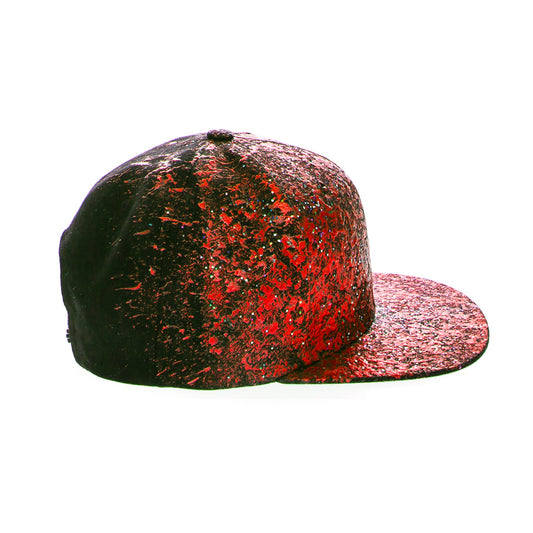 High on Hat RED 5 Panel Cotton Flat Bill Snapback