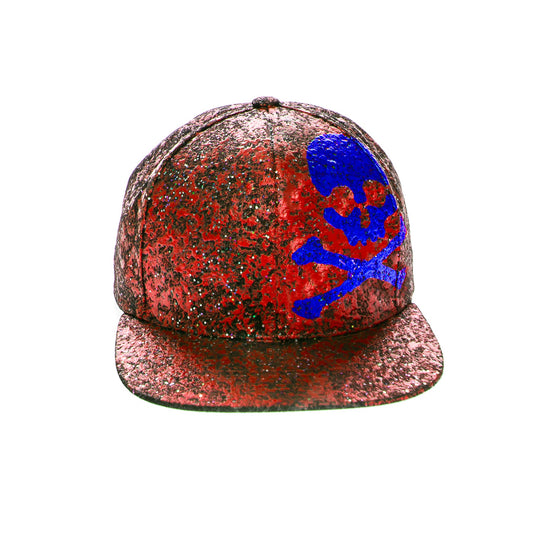 High on Hat RED 5 Panel Cotton Flat Bill Snapback