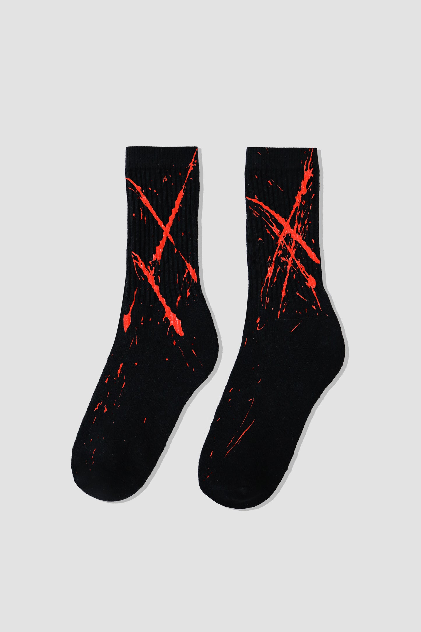 Hand Painted Socks Black - Orange