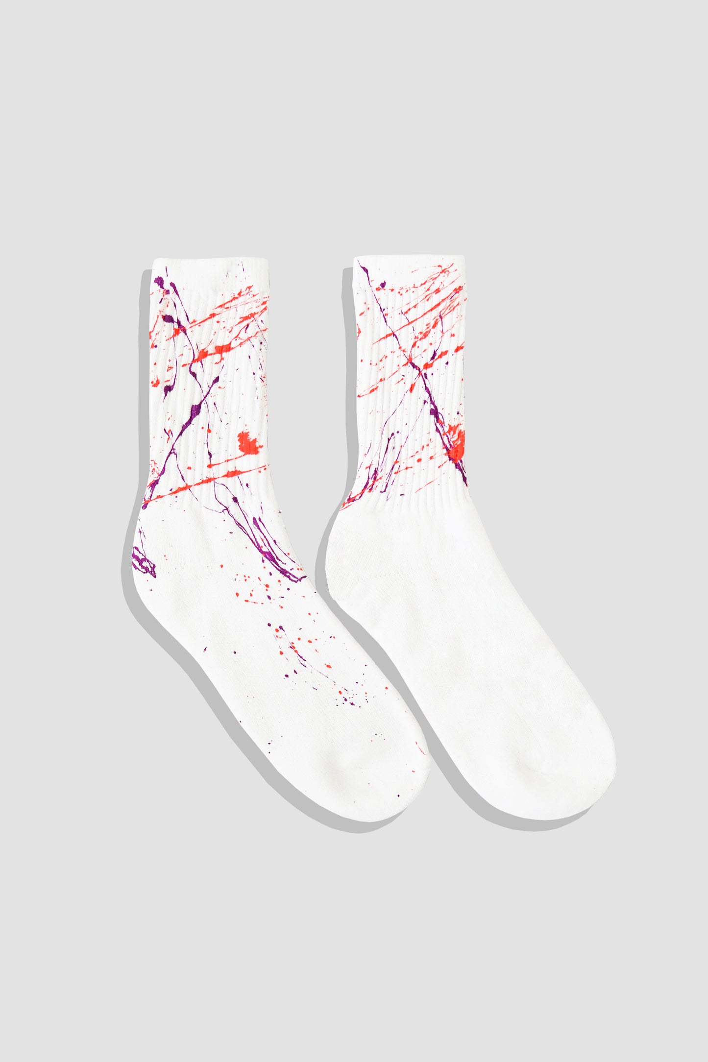 Hand Painted Socks White - Multi