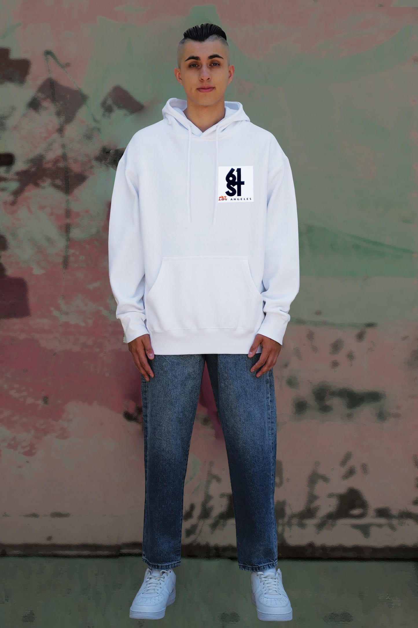 Racing Car Print W/Hand Painted Art Work Hoodie White