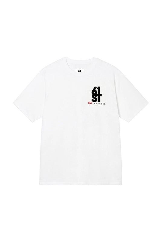 South Korea Flag Hand Painted Art Work Tee White