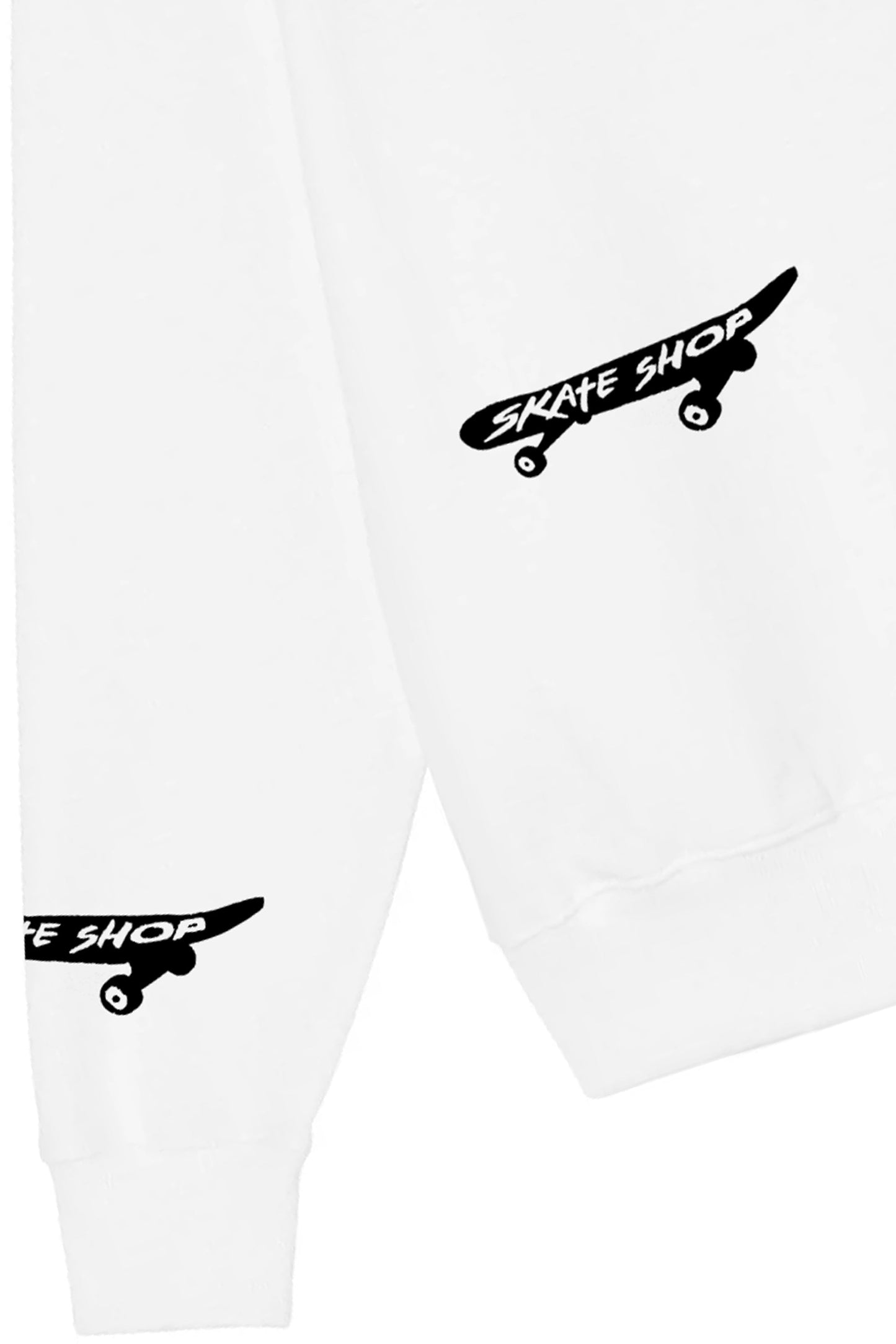 Skateboard Hand Painted Art Work Crew White - Black